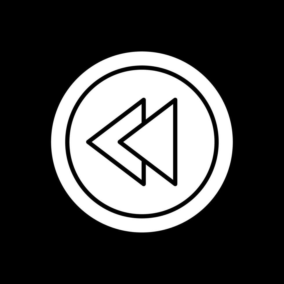 Backward Glyph Inverted Icon Design vector