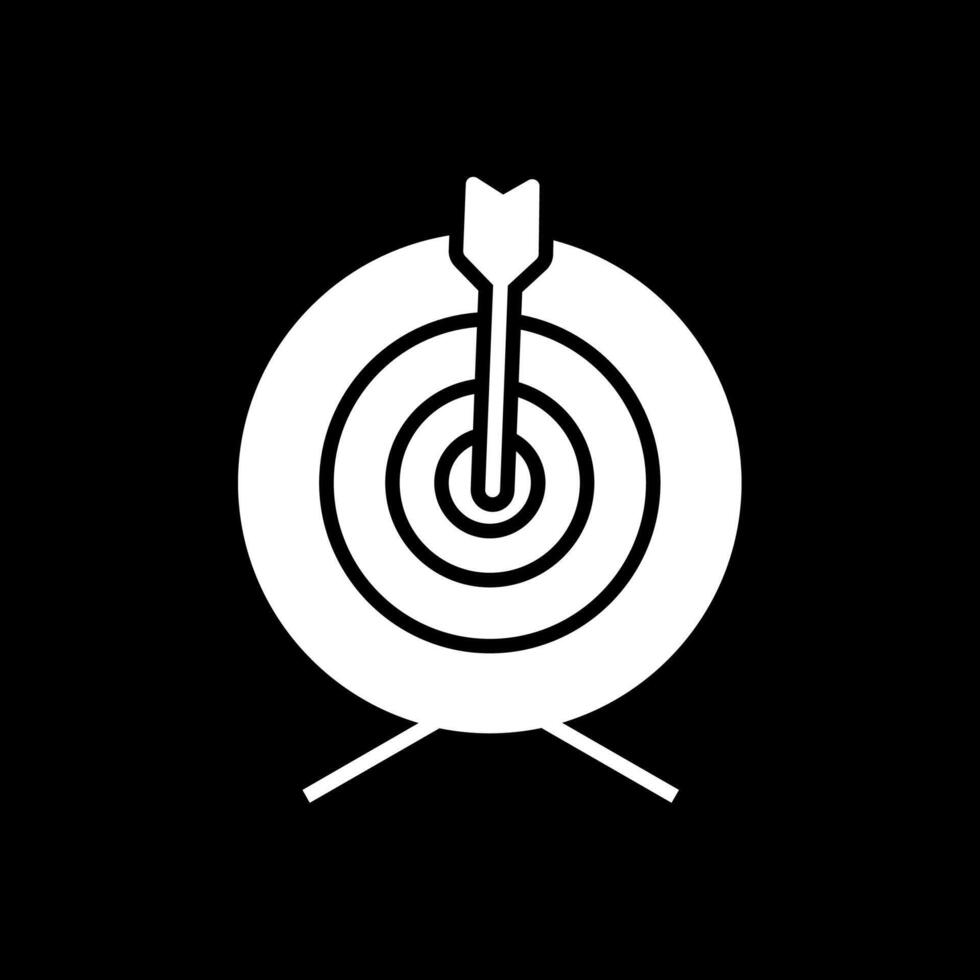 Target Glyph Inverted Icon Design vector