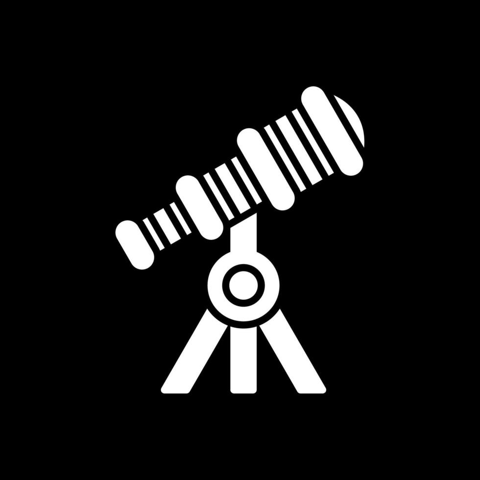 Telescope Glyph Inverted Icon Design vector