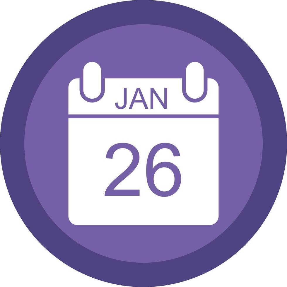 January Glyph Due Circle Icon Design vector