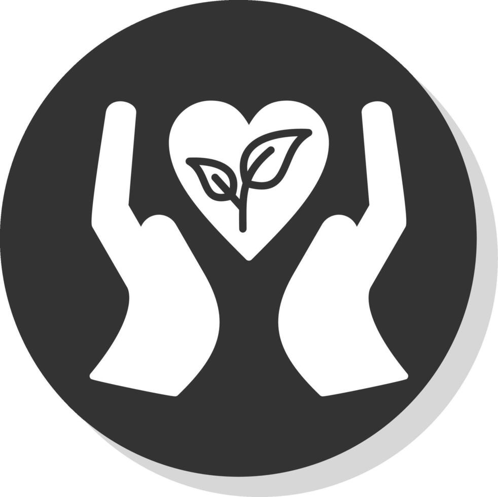 Nature Friendly Glyph Shadow Circle Icon Design vector