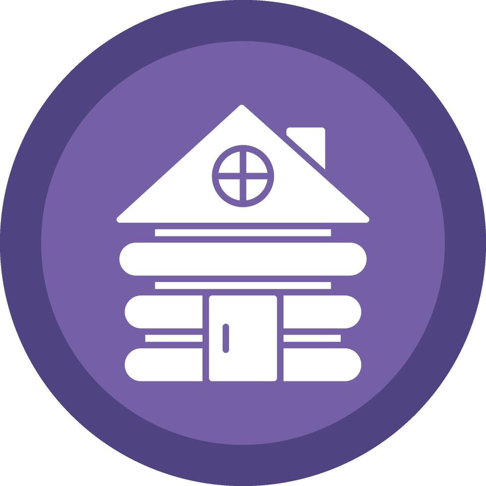 Cabin Glyph Due Circle Icon Design vector