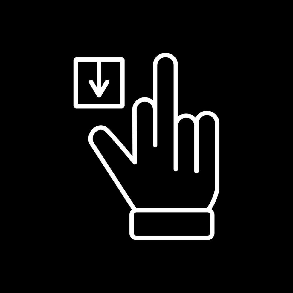 Tap Down Line Inverted Icon Design vector
