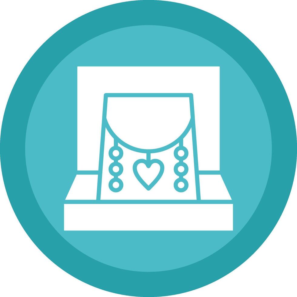 Necklace Glyph Due Circle Icon Design vector