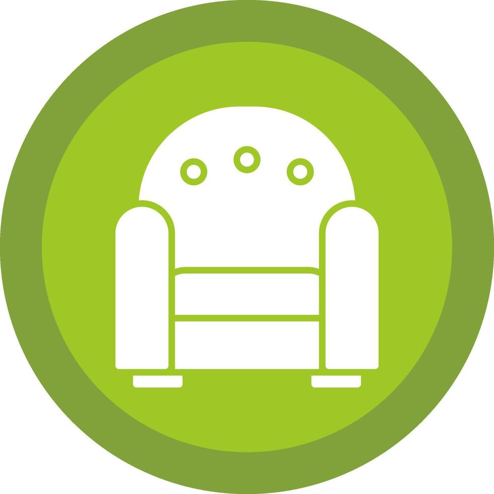 Armchair Glyph Due Circle Icon Design vector