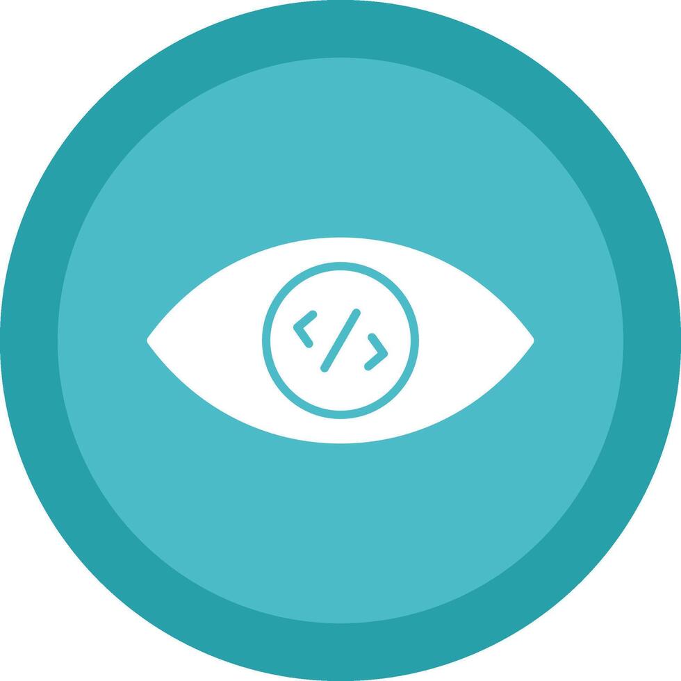 Vision Glyph Due Circle Icon Design vector