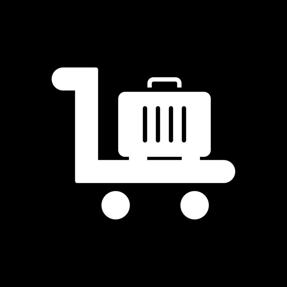 Trolley Glyph Inverted Icon Design vector