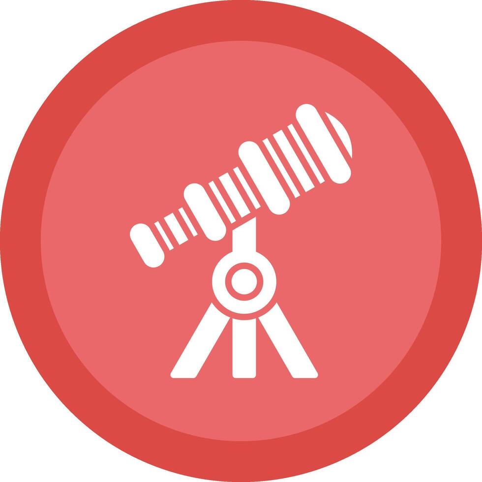 Telescope Glyph Due Circle Icon Design vector