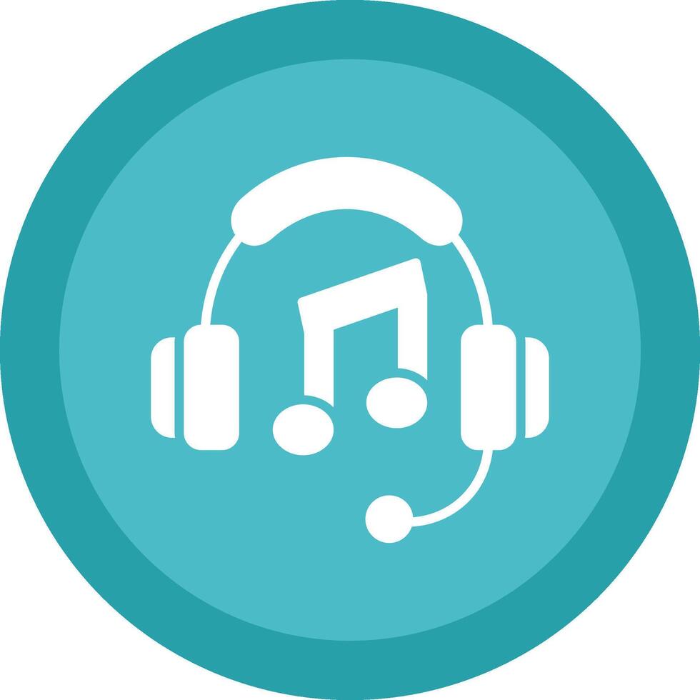 Music Glyph Due Circle Icon Design vector