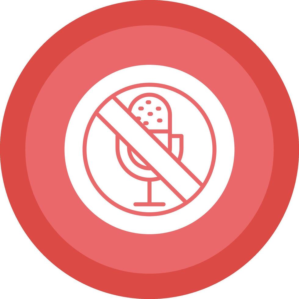 No Microphone Glyph Due Circle Icon Design vector