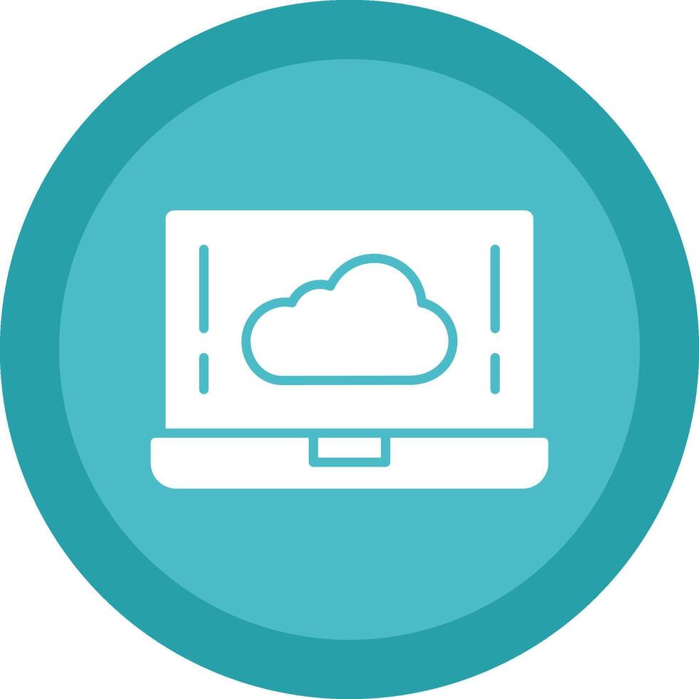 Cloud Glyph Due Circle Icon Design vector