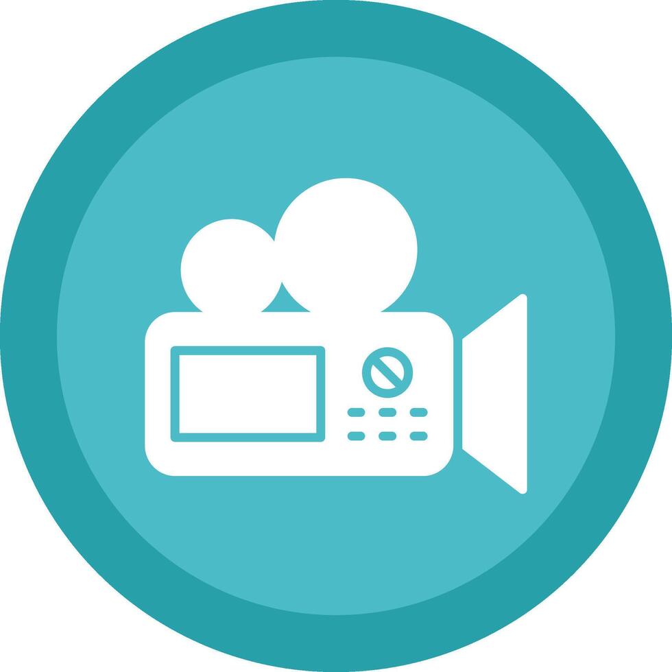 Camera Glyph Due Circle Icon Design vector