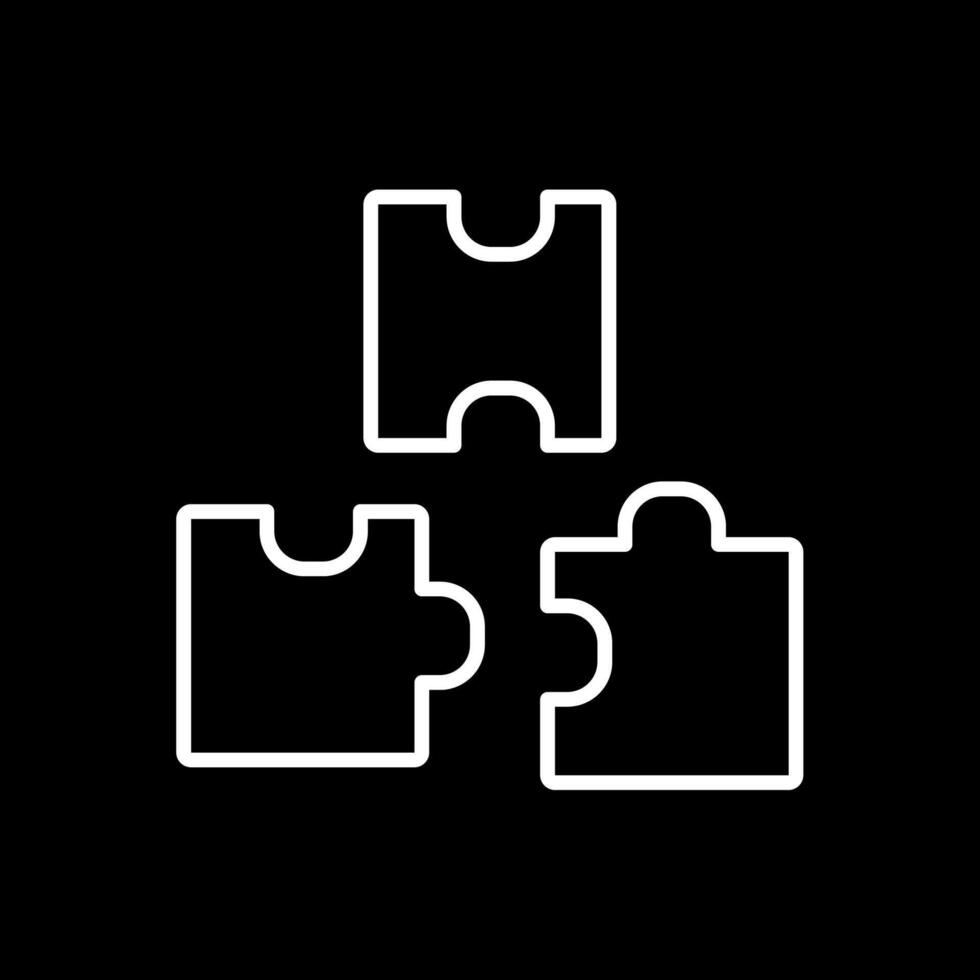 Puzzle Line Inverted Icon Design vector