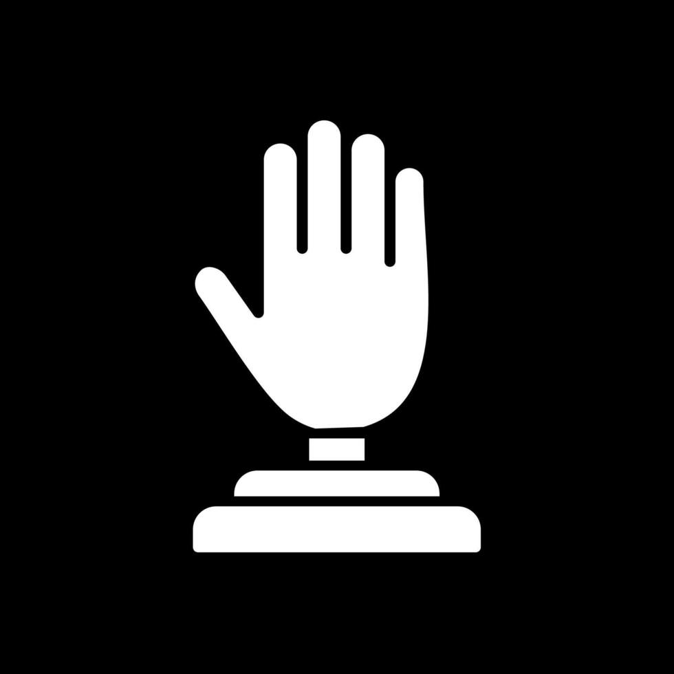 mano glifo invertido icono diseño vector