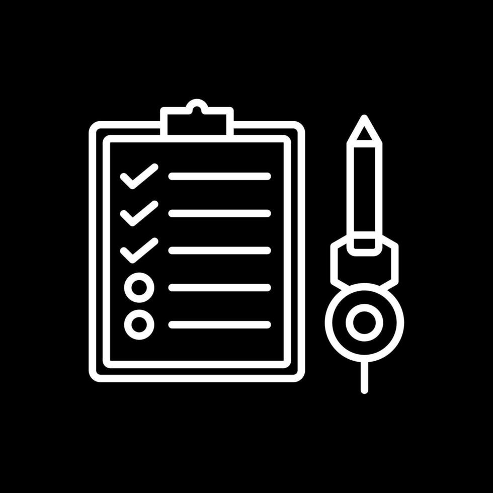 Check List Line Inverted Icon Design vector