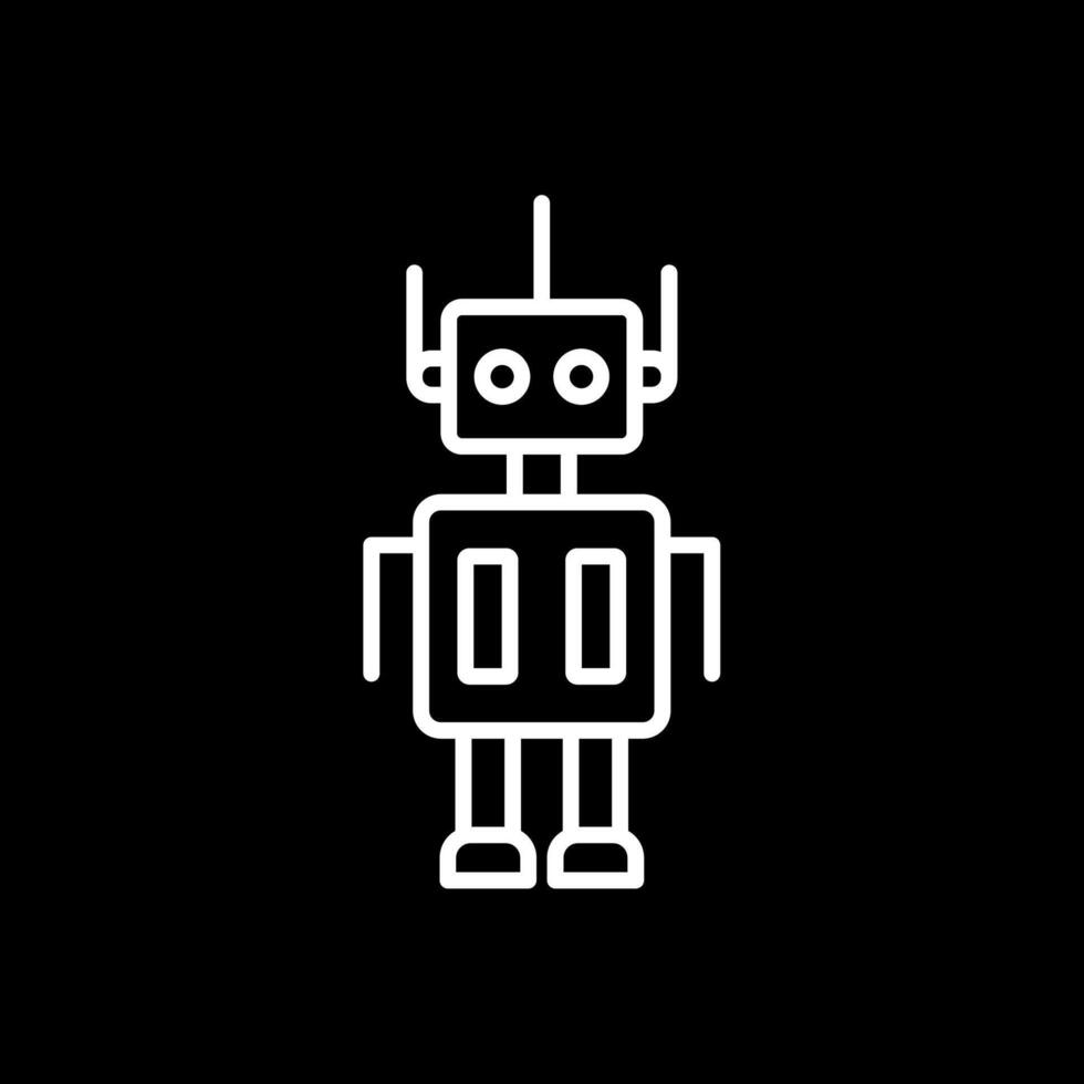 Robot Line Inverted Icon Design vector