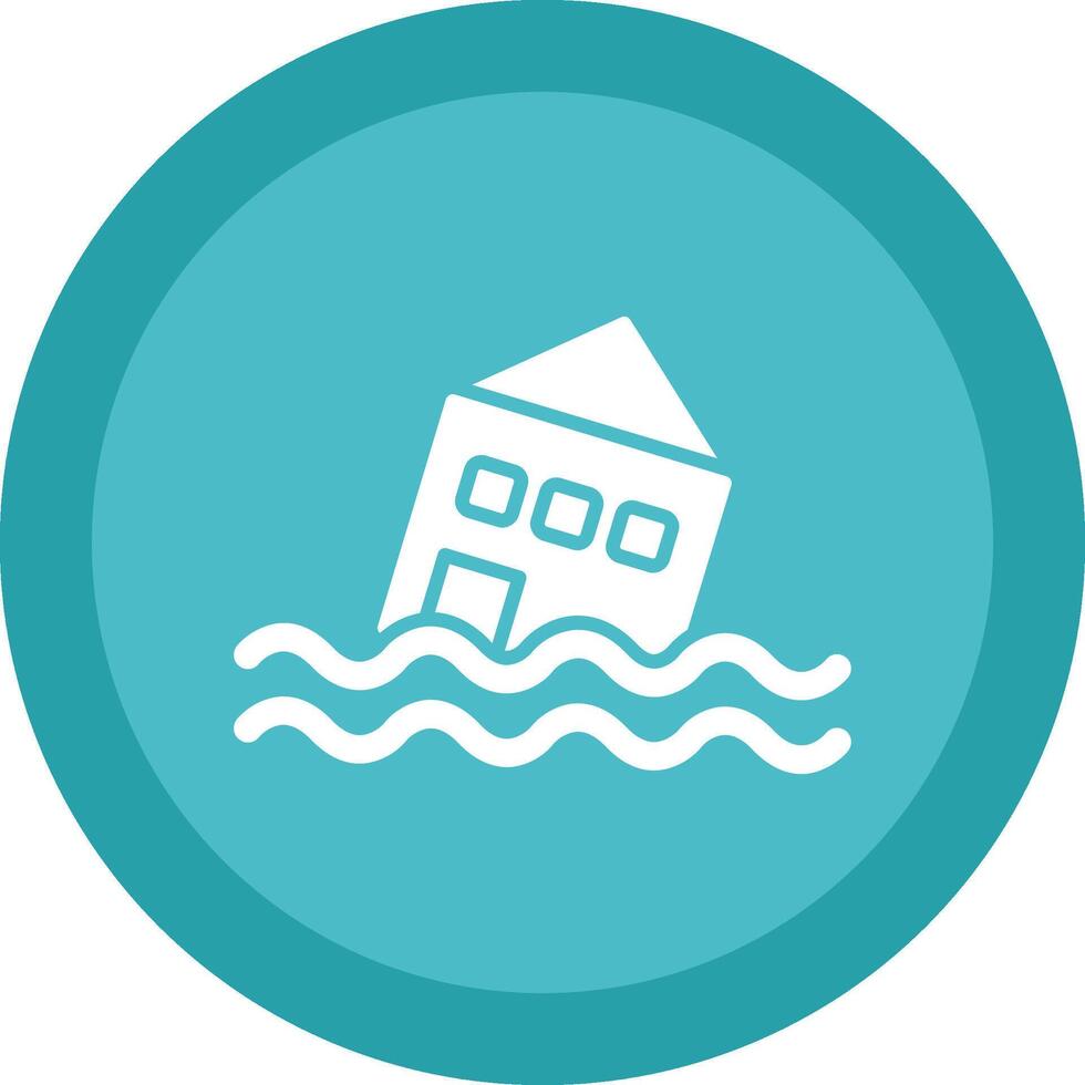Flood Glyph Due Circle Icon Design vector