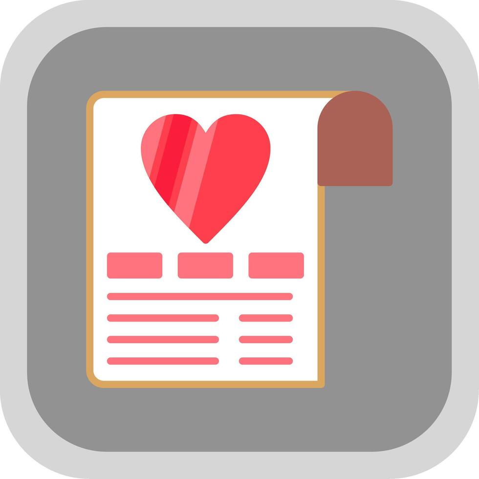 Wish List Flat round corner Icon Design vector