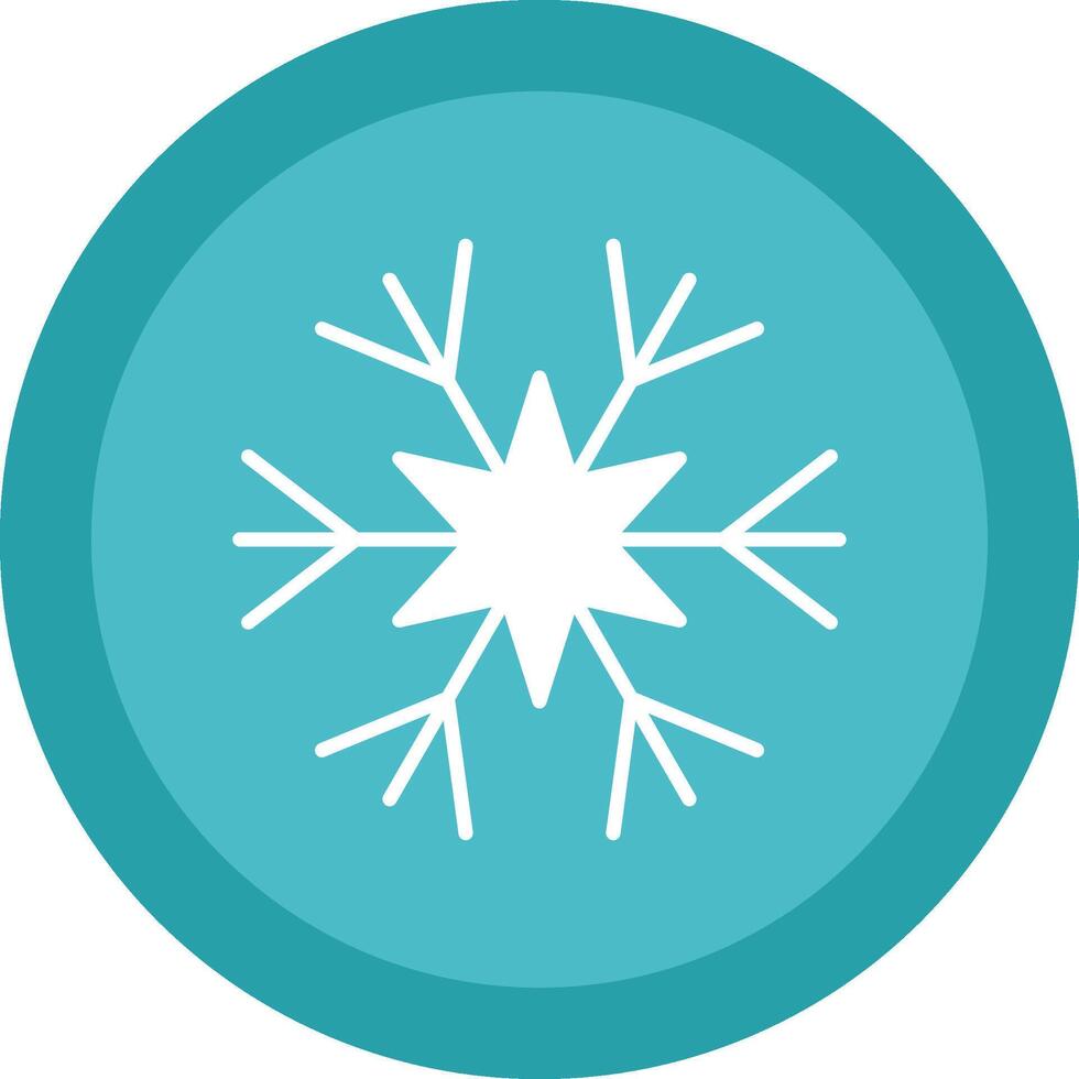 Snowflake Glyph Due Circle Icon Design vector