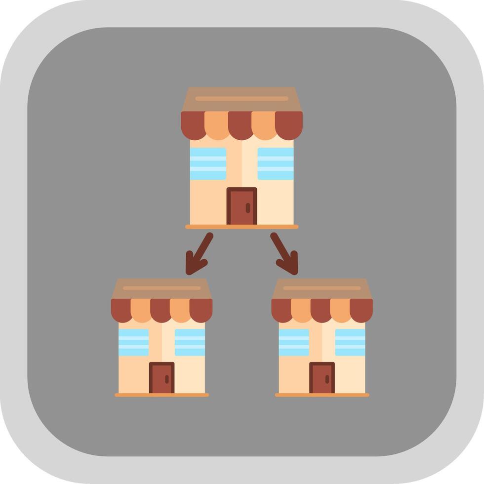 Chain Store Flat round corner Icon Design vector