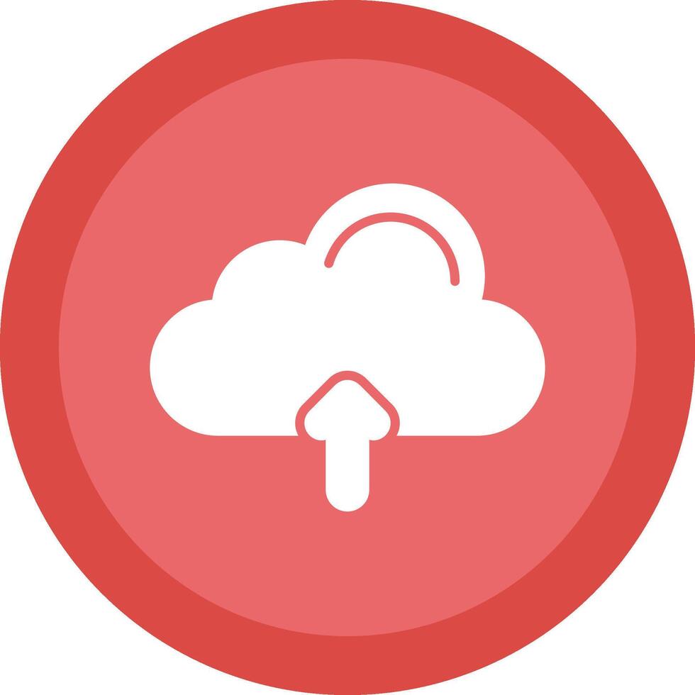 Cloud Glyph Due Circle Icon Design vector