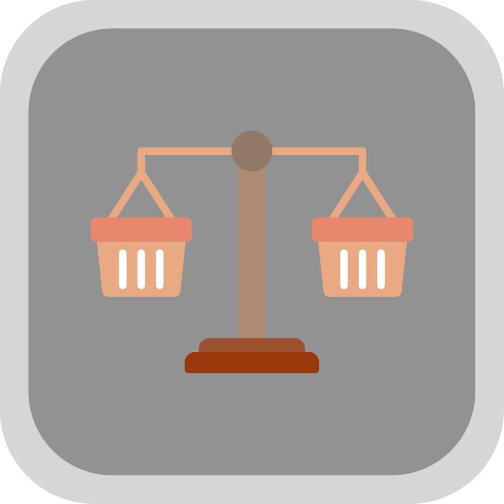 Commercial Law Flat round corner Icon Design vector