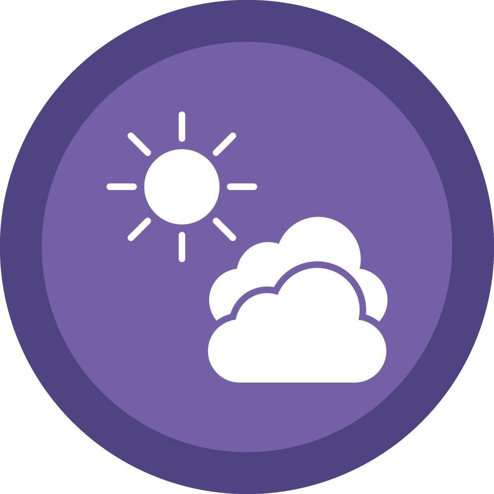 Clouds Glyph Due Circle Icon Design vector