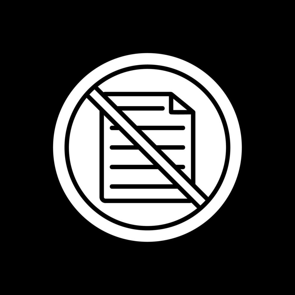 Prohibited Sign Glyph Inverted Icon Design vector