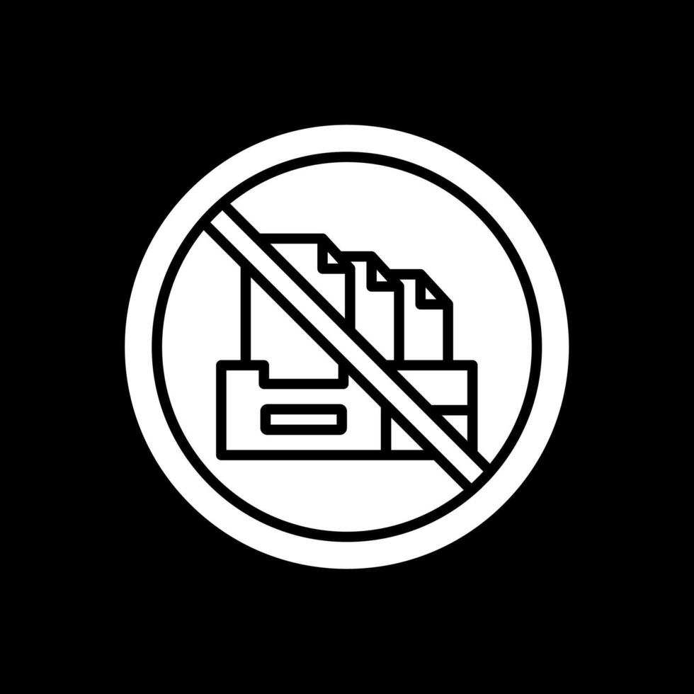 Prohibited Sign Glyph Inverted Icon Design vector