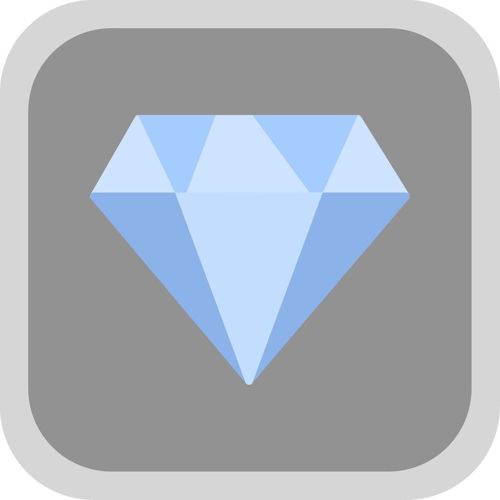 Diamond Flat round corner Icon Design vector