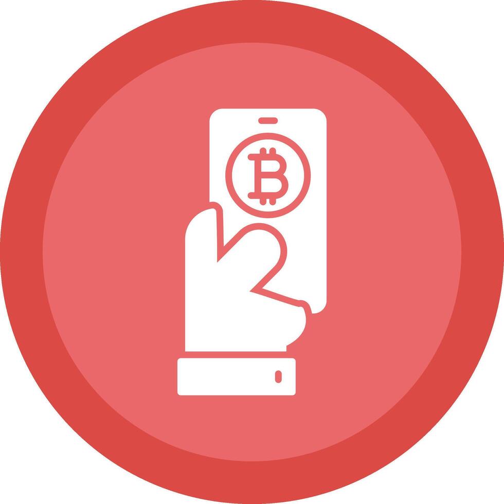 Pay Bitcoin Glyph Due Circle Icon Design vector