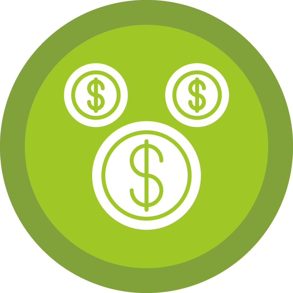 Coins Glyph Due Circle Icon Design vector