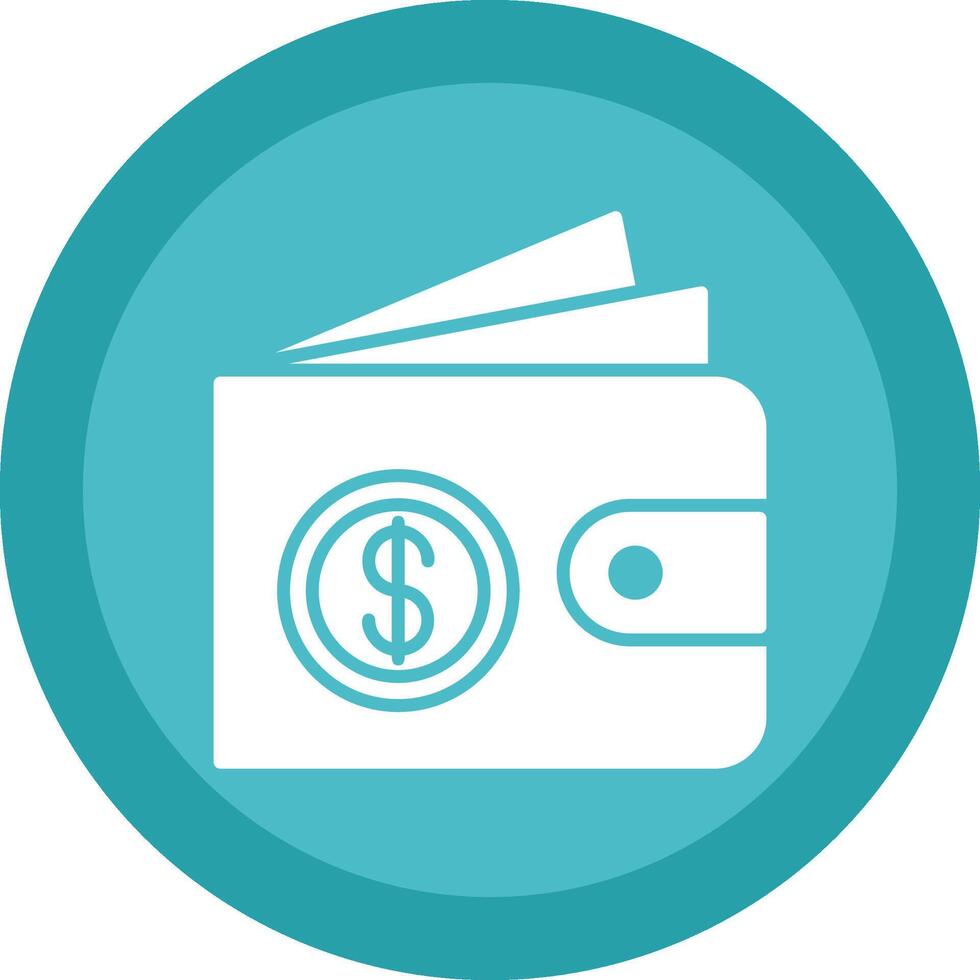 Wallet Glyph Due Circle Icon Design vector