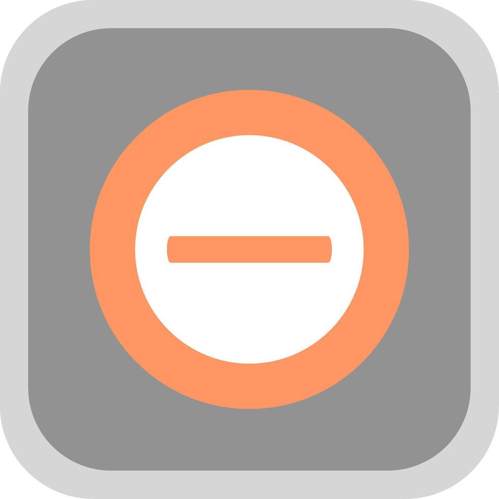 Minus Flat round corner Icon Design vector