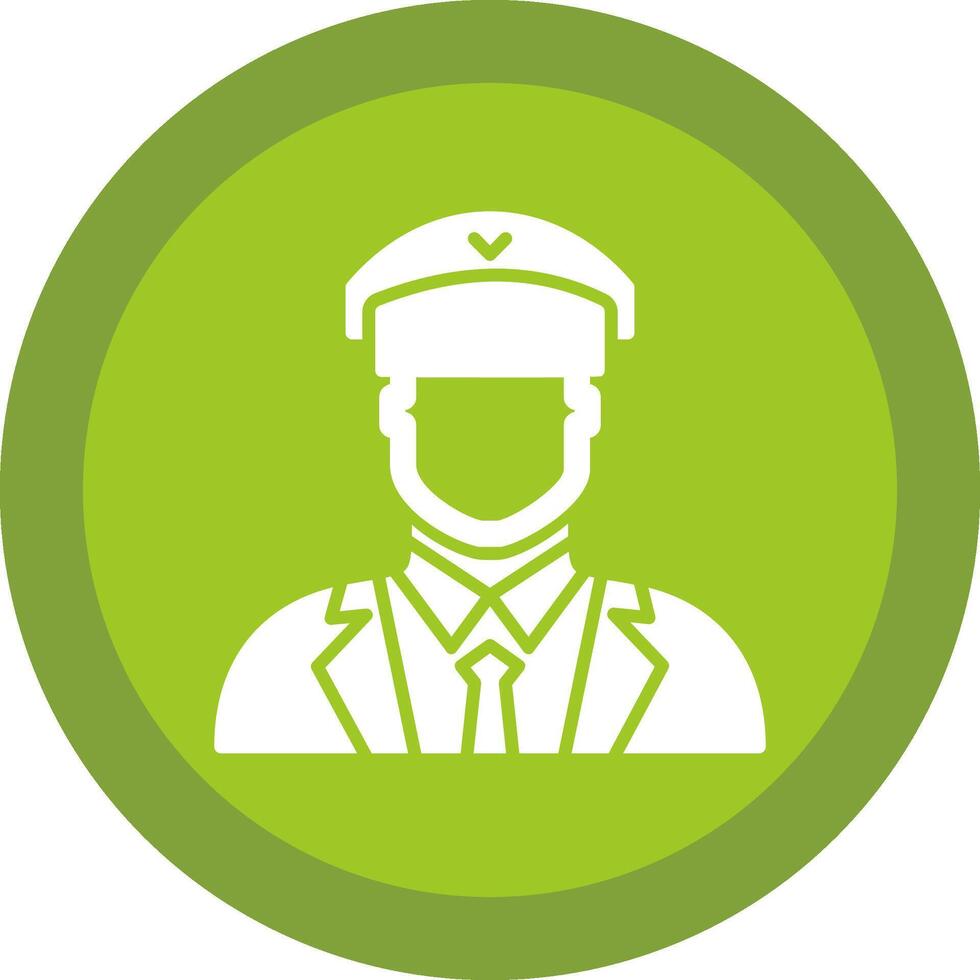 Pilot Glyph Due Circle Icon Design vector