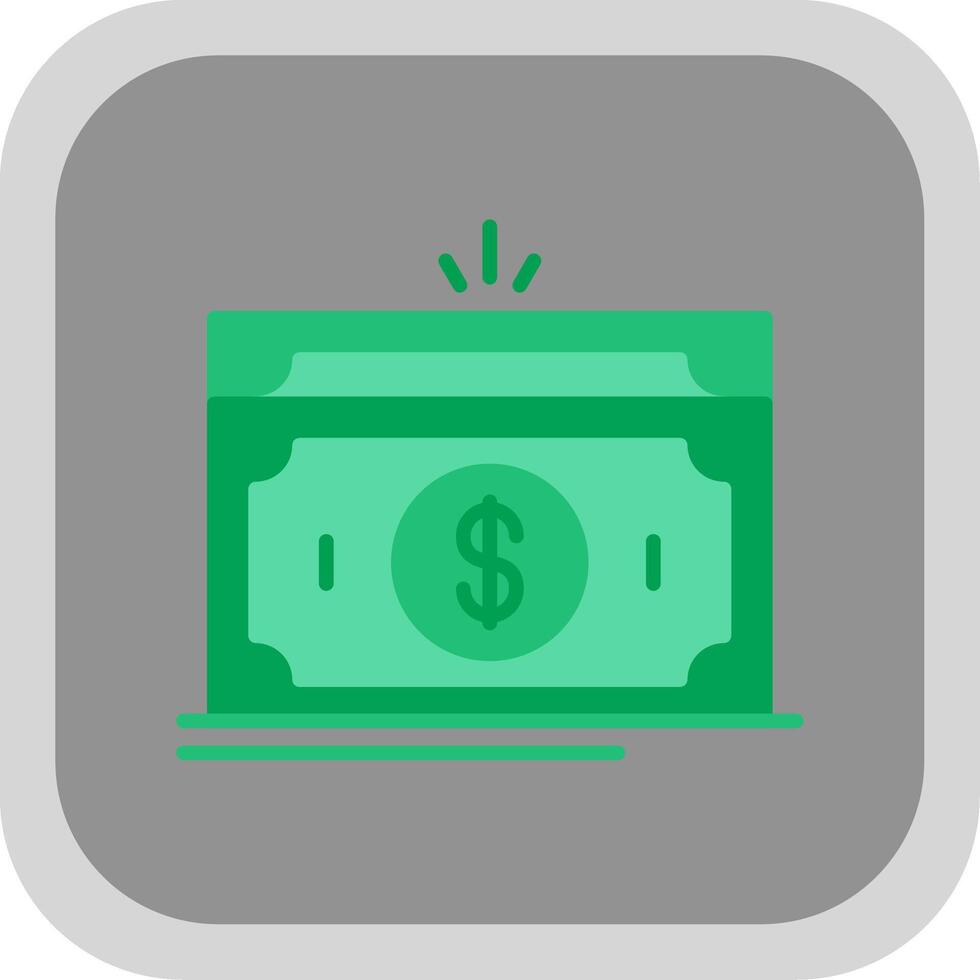 Money Flat round corner Icon Design vector