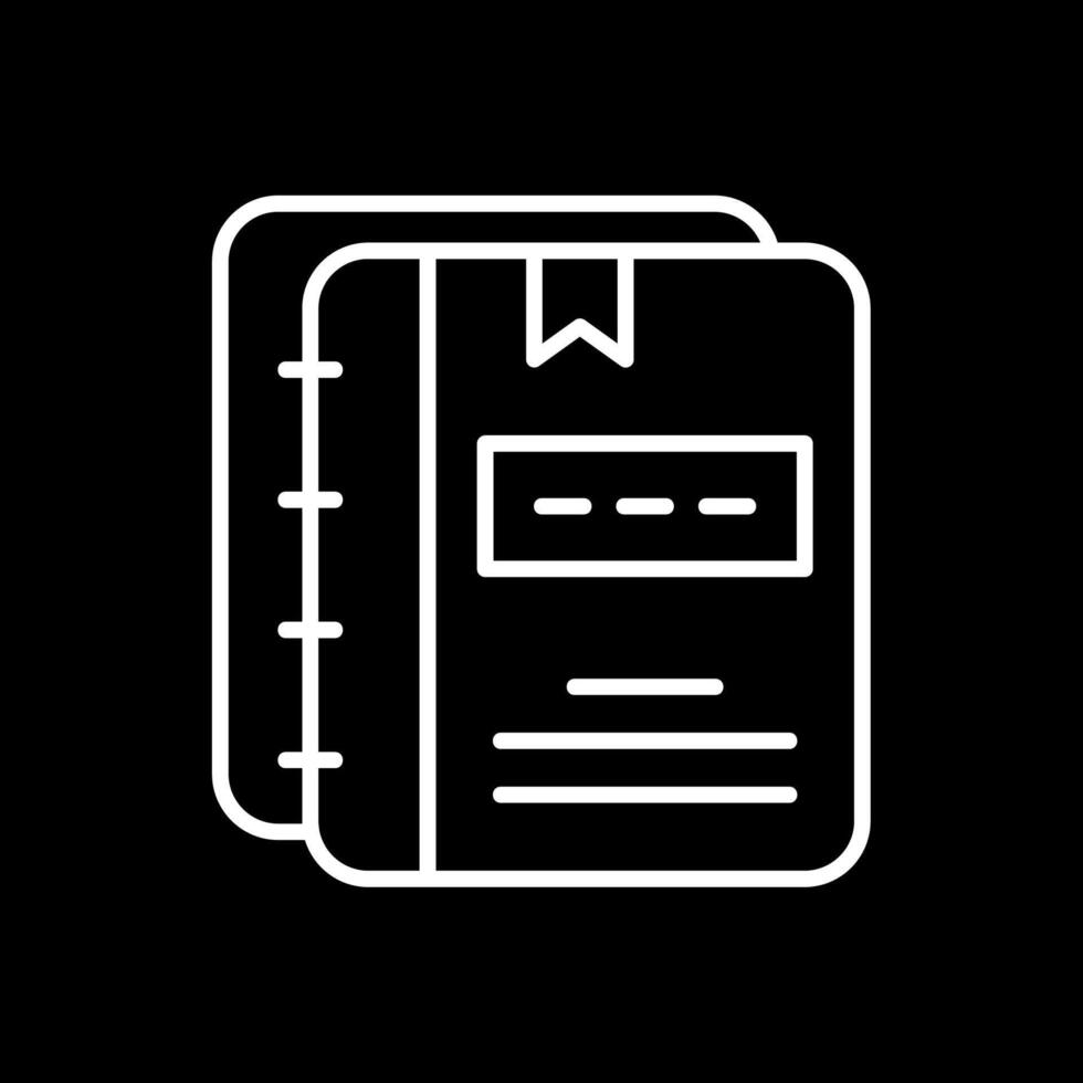 Notebooks Line Inverted Icon Design vector