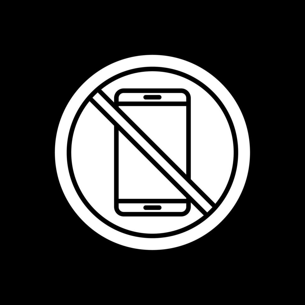 Prohibited Sign Glyph Inverted Icon Design vector
