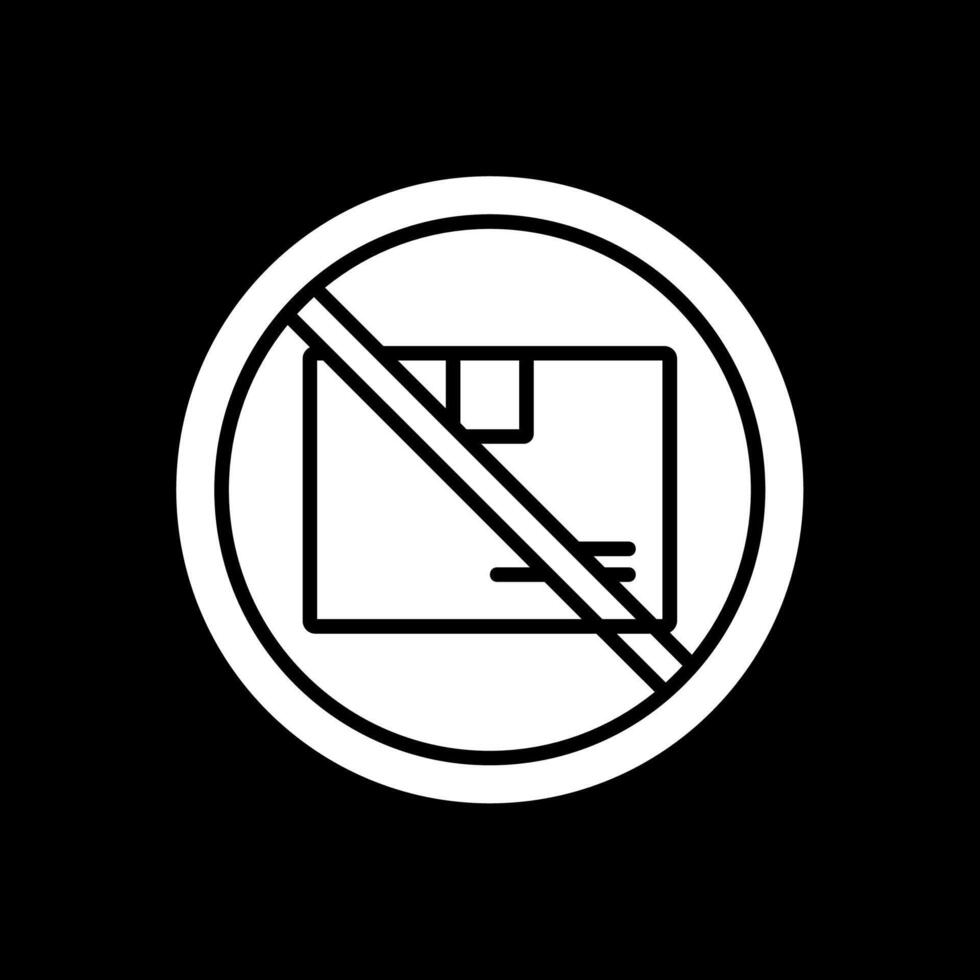Prohibited Sign Glyph Inverted Icon Design vector