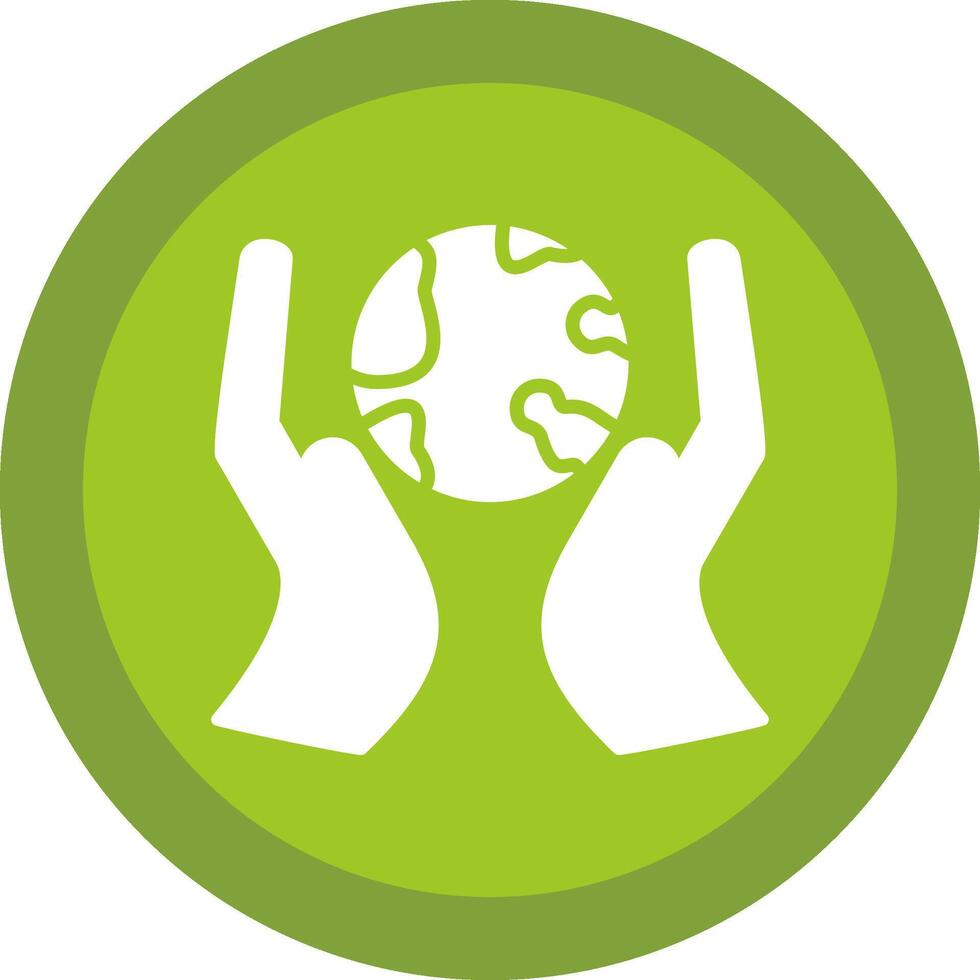 Save The World Glyph Due Circle Icon Design vector