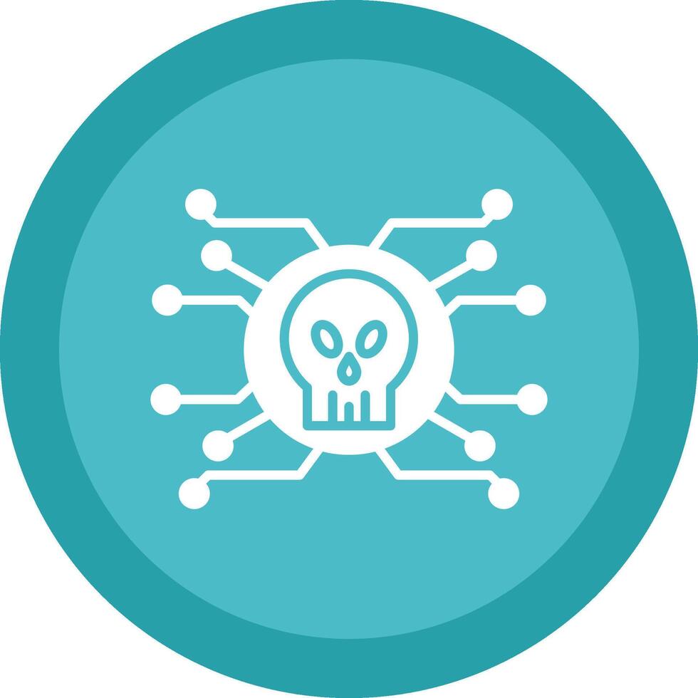 Cyber Attack Glyph Due Circle Icon Design vector