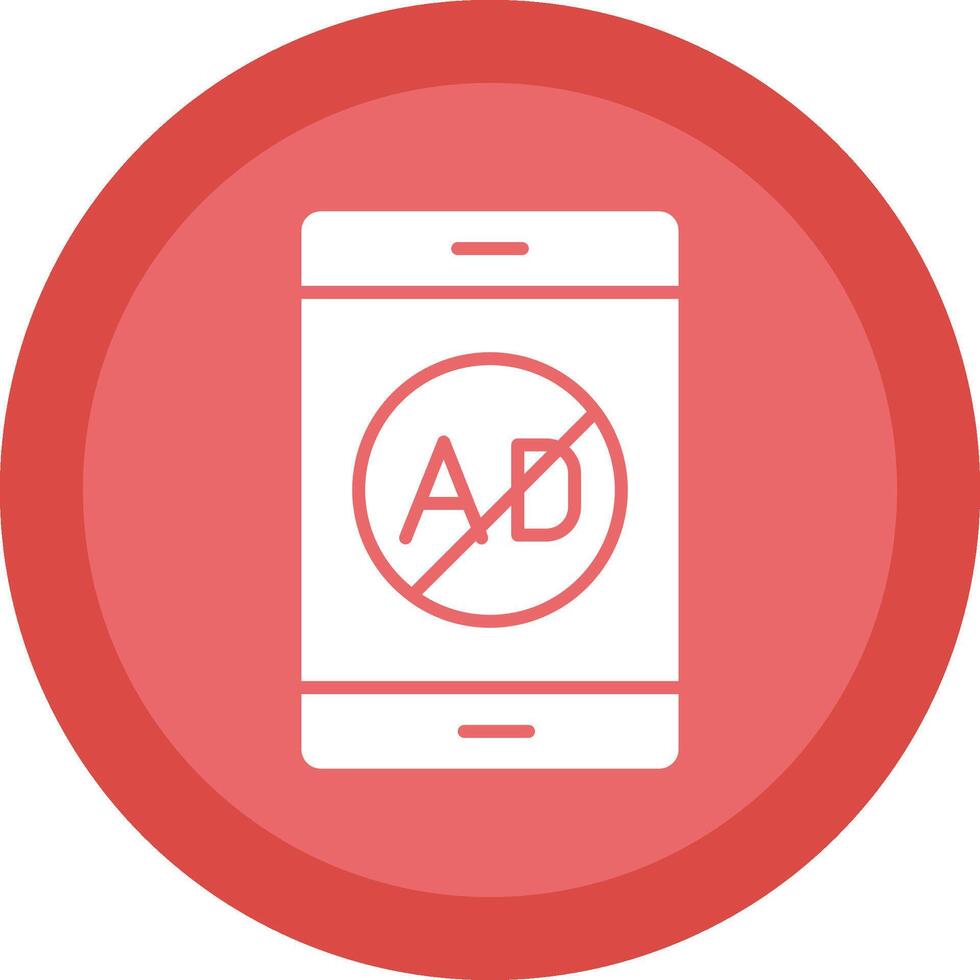 Ad Blocker Glyph Due Circle Icon Design vector