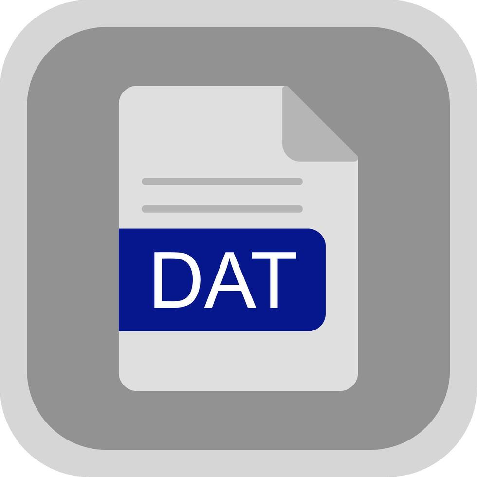 DAT File Format Flat round corner Icon Design vector