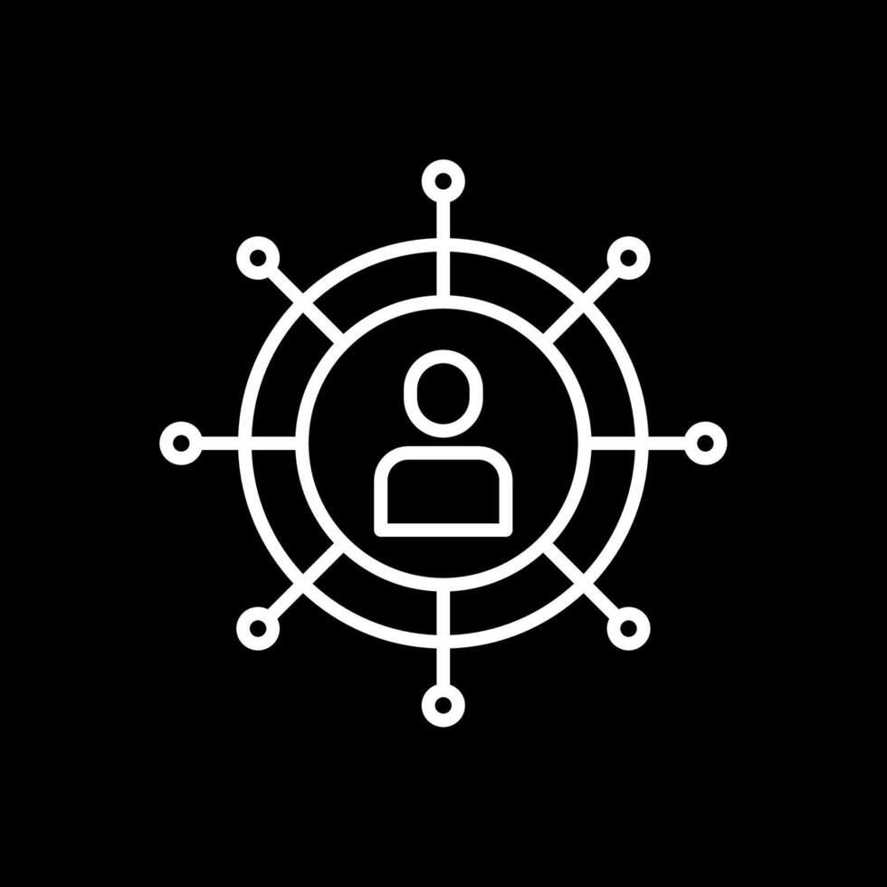 Social Network Line Inverted Icon Design vector