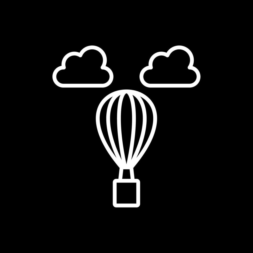 Hot Air Balloon Line Inverted Icon Design vector