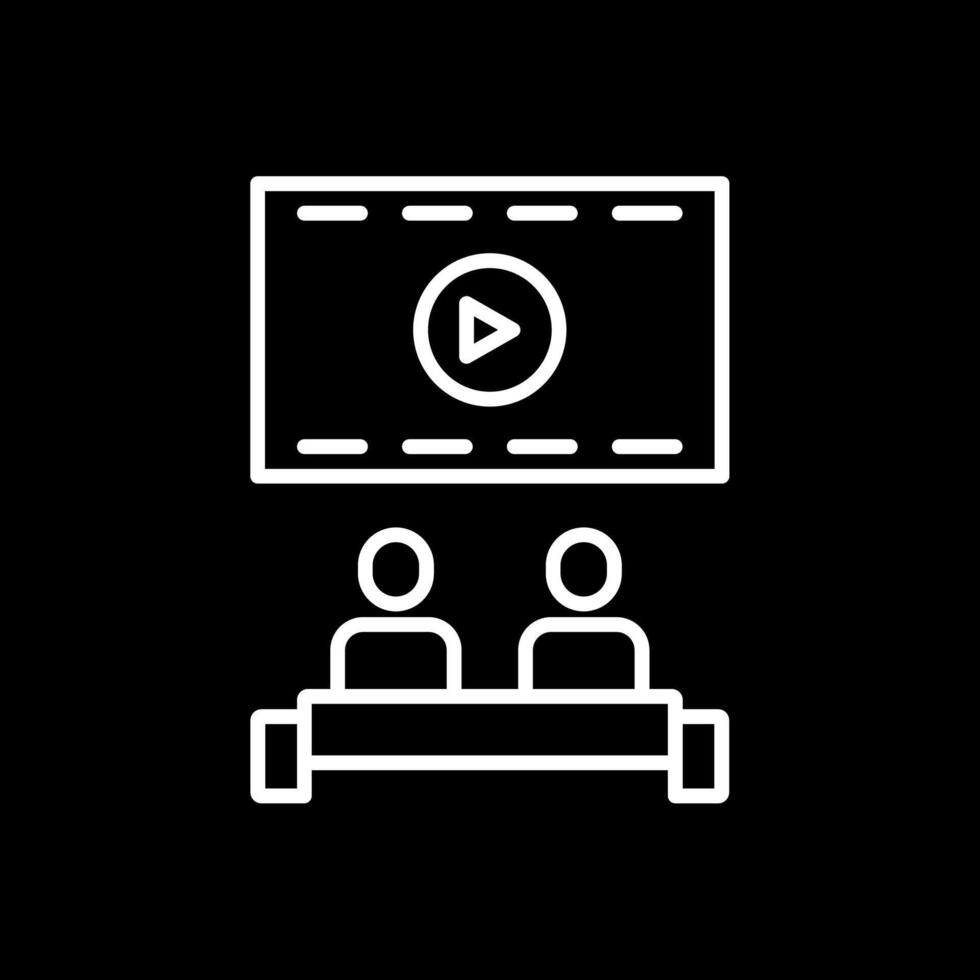 Cinema Line Inverted Icon Design vector