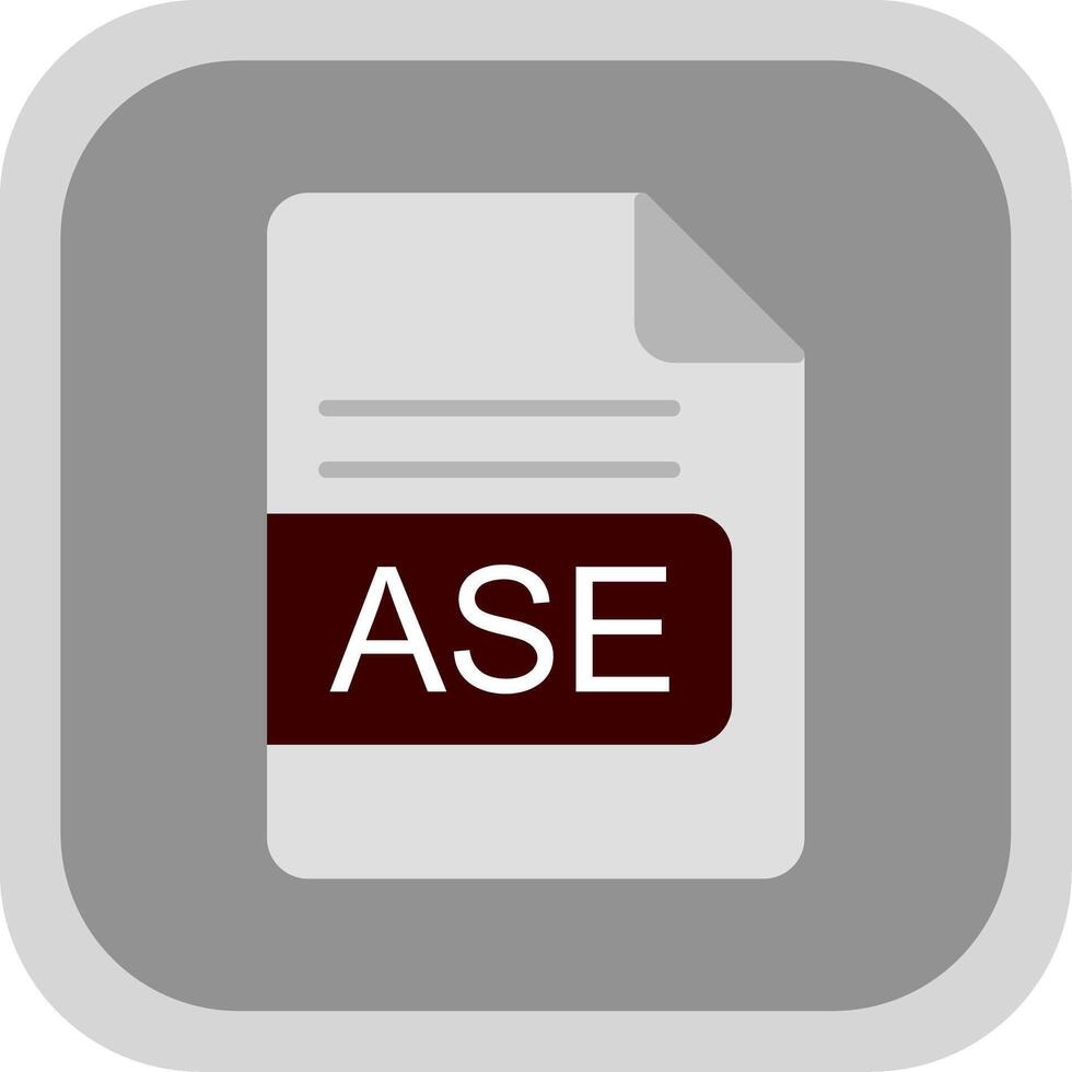 ASE File Format Flat round corner Icon Design vector