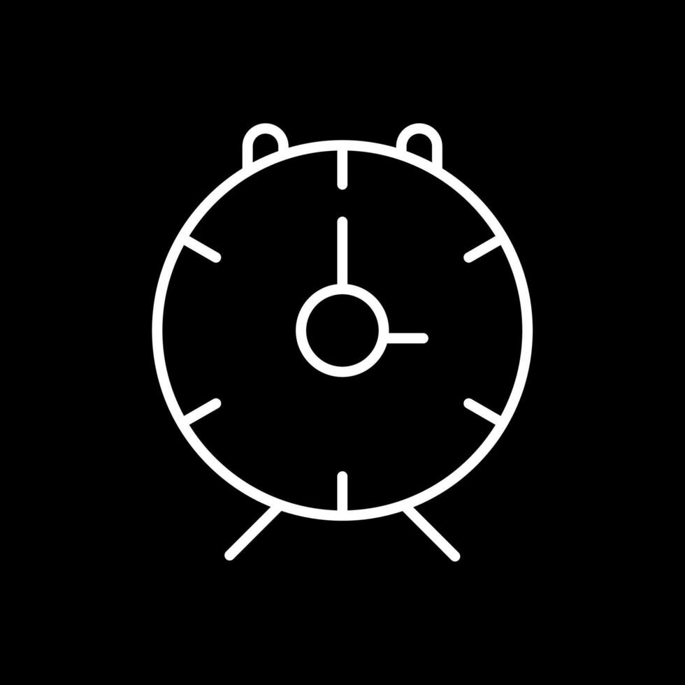alarma reloj línea invertido icono diseño vector