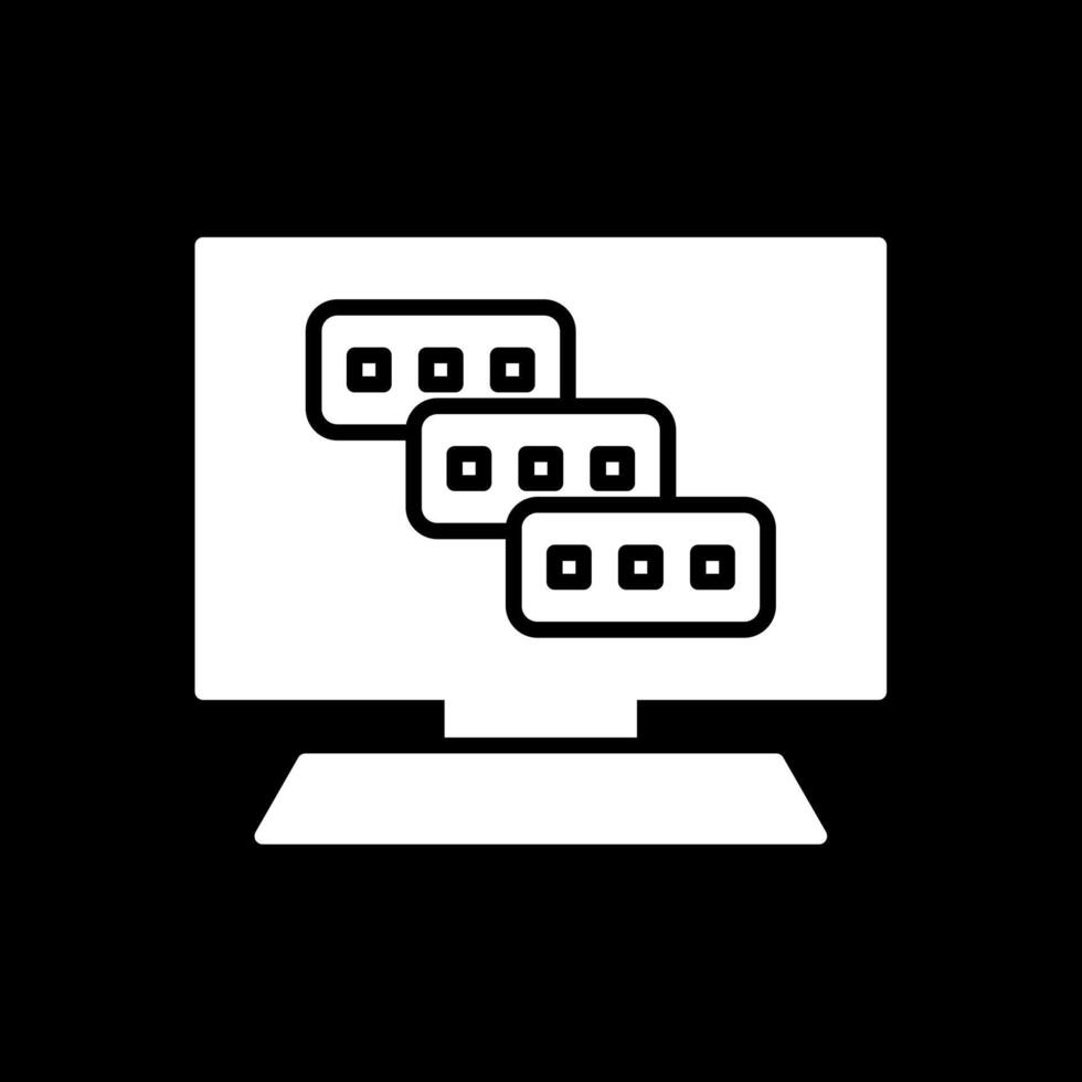 Tasks Glyph Inverted Icon Design vector
