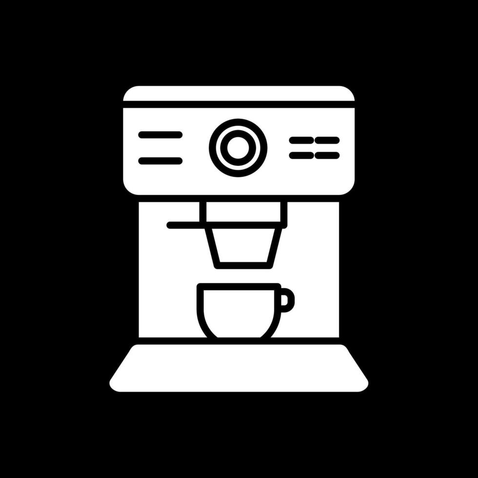Coffee Machine Glyph Inverted Icon Design vector